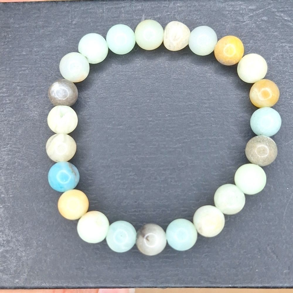 Amazonite bracelet tumbled stone green neutral